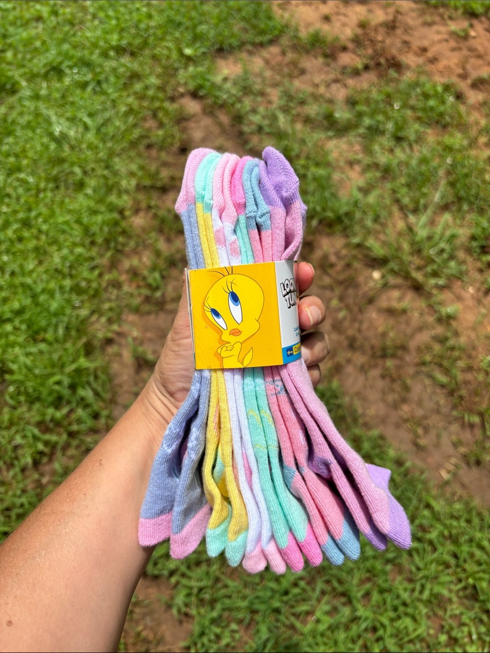 Looney Tunes Pink & Lavender Bunny Crew Socks by Looney Tunes (6 PAIRS) OS